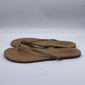TKEES Lily Nudes Flat Beach Sandals Size 11